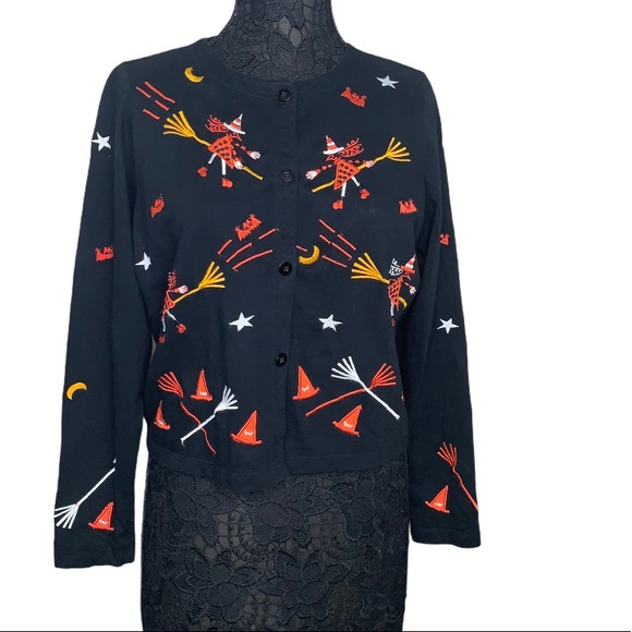 Michael Simon Lite Black Halloween Cardigan